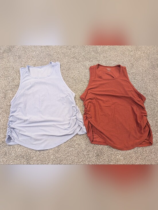Old Navy Tops - Old Navy Cloud Motion Ruched Side Tank Tops Large Lavender And Burnt Orange